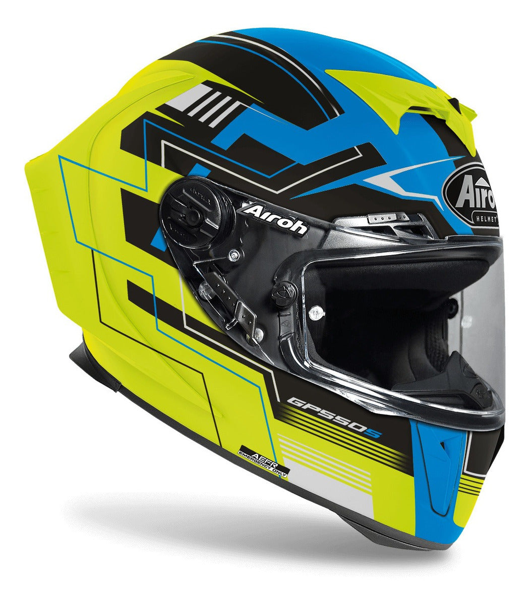 Helmet Gp550 S Challenge Blue/Yellow Matt